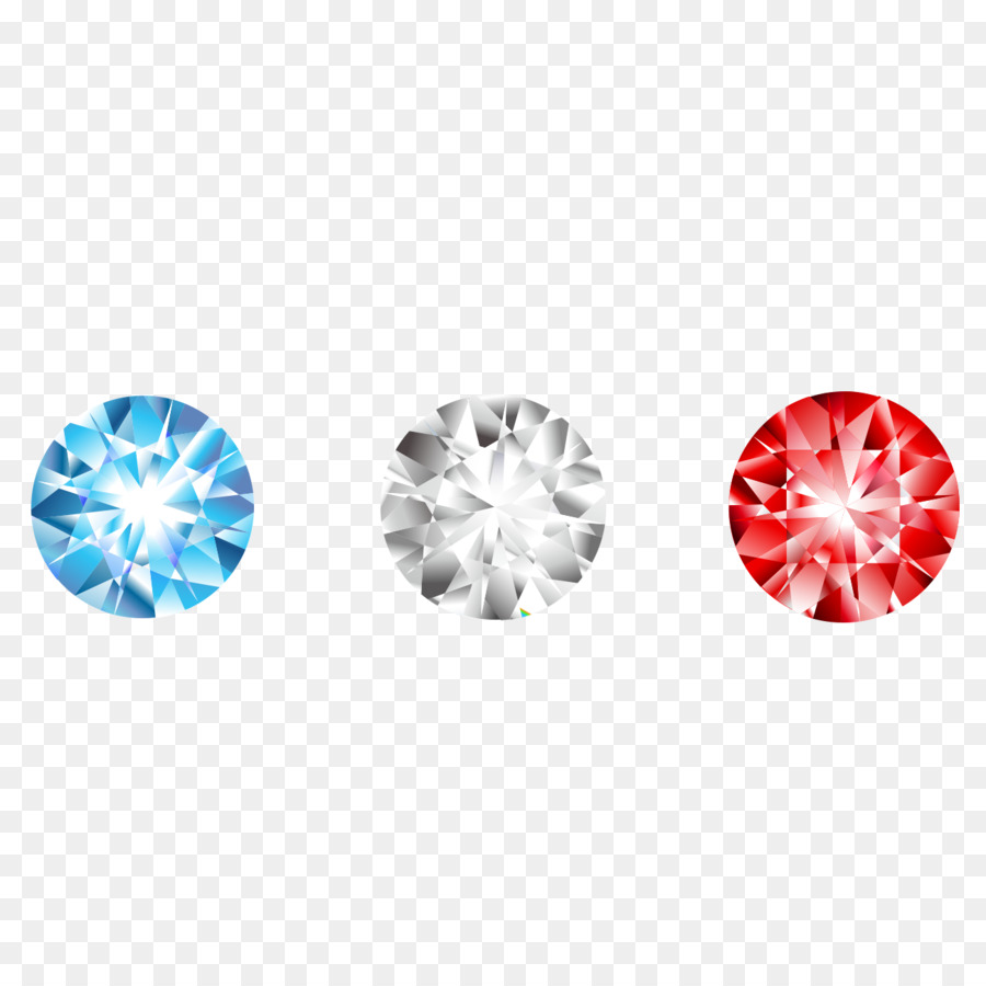 Gemma Diamante Rosso Bianco - Luminoso tri-colore diamante gemma
