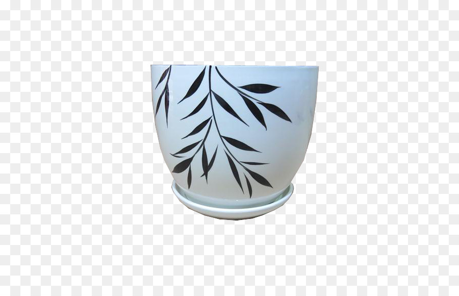 Blumentopf Keramik Vase - Weiß Bambus-Muster Töpfe