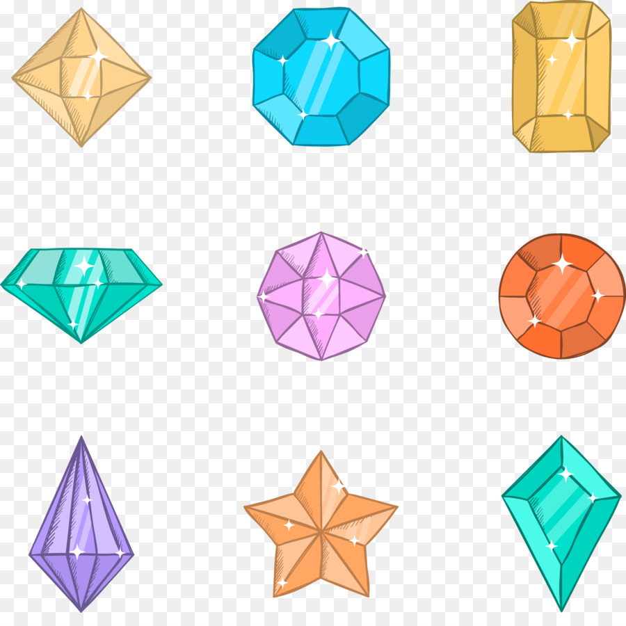 Diamond Computer-Datei - Vektor-hand-painted cartoon Diamanten