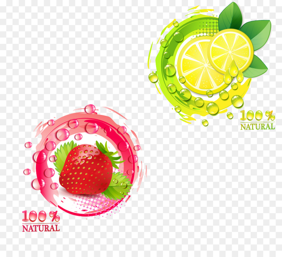 Saft-Frucht-Erdbeer-Illustration - Kreative Erdbeer und Zitrone-Symbol
