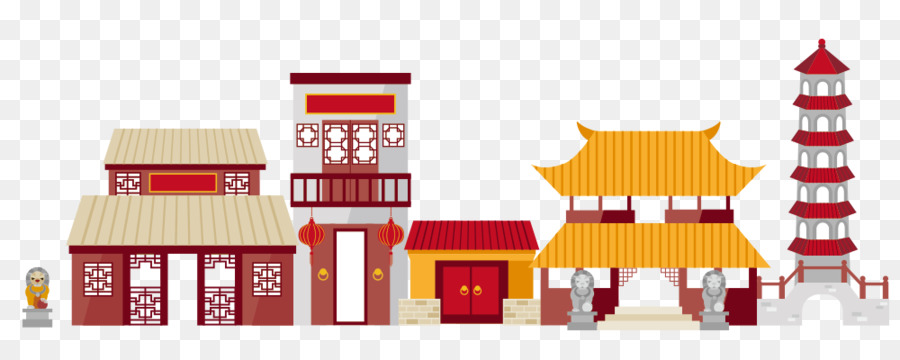 Chinatown Illustrazione - piatto città