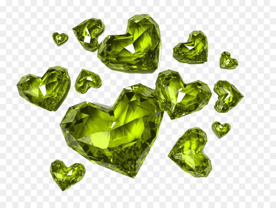 Trái tim kim Cương Clip nghệ thuật - Màu xanh lá cây trái tim kim cương