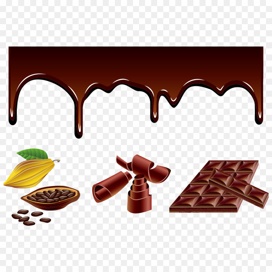Heiße Schokolade, Weiße Schokolade Kakao-Bohne - Vektor cartoon Schokolade