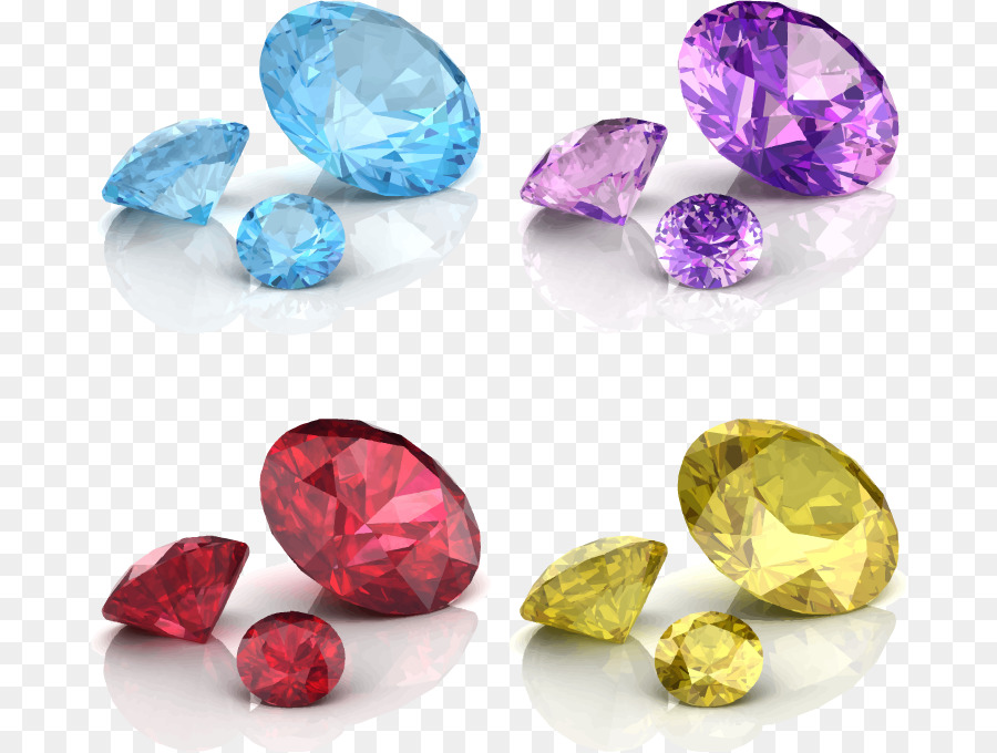 Diamant-Farbe-Edelstein-Schmuck - Vektor-farbige Diamanten