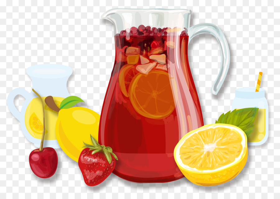 Sangria Saft-Cocktail Kohlensäurehaltige Getränke Nicht-alkoholische Mixgetränk - Fruchtsaft Obst
