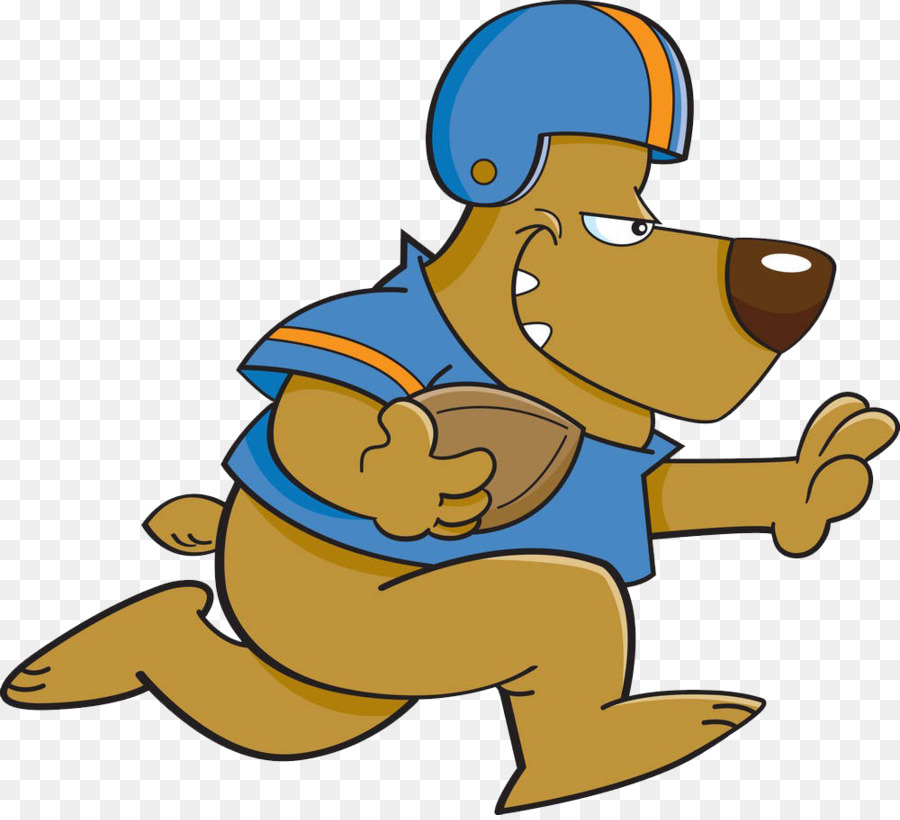 Cane Cartone animato di football Americano - Cucciolo gara a staffetta
