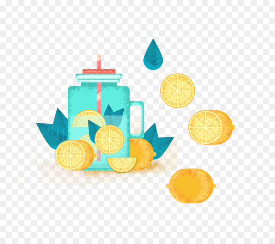 Succo di limone, Limonata - Creativo cartone animato dipinti a mano immagini di succo di limone