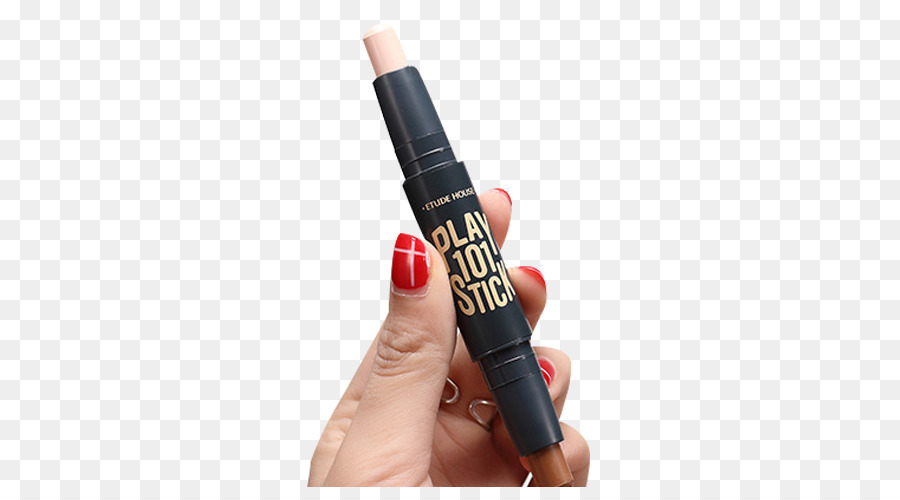 Kosmetik-Logo Lippenstift Nagel - Die Hände von Schönheits-Reparatur Stift