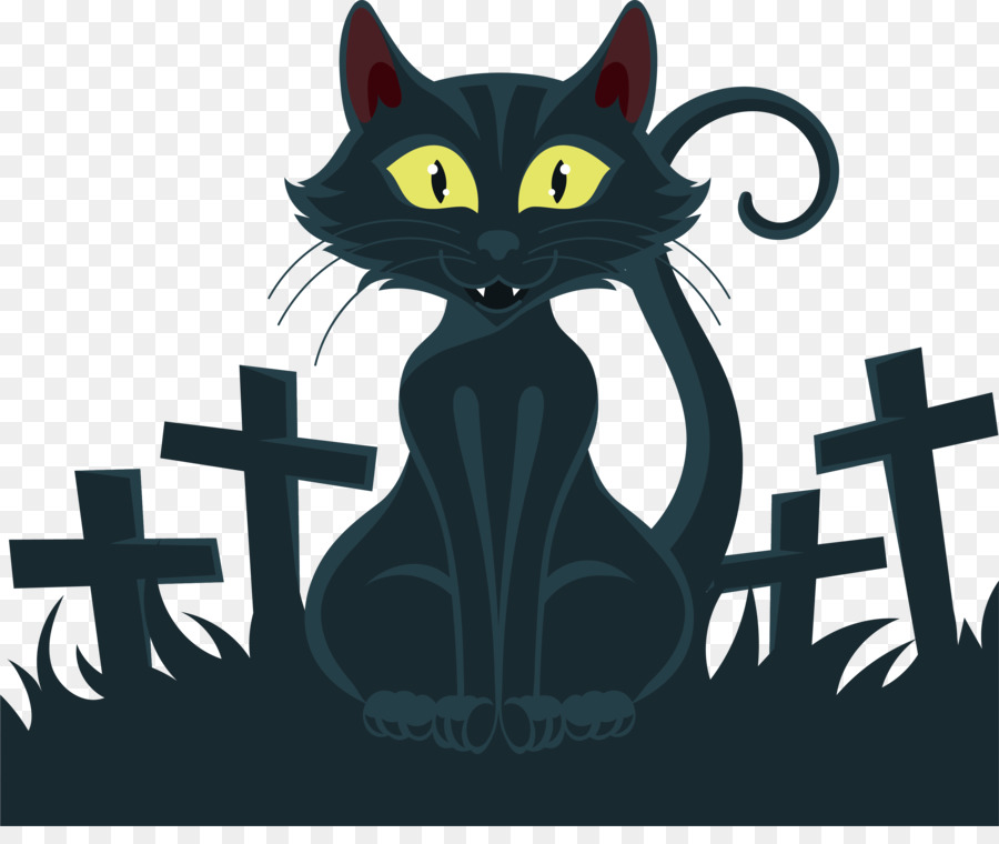 Schwarze Katze, Feral-cat Wildcat Inländischen Kurzhaar-Katze - Schwarze Katzen in der Nacht
