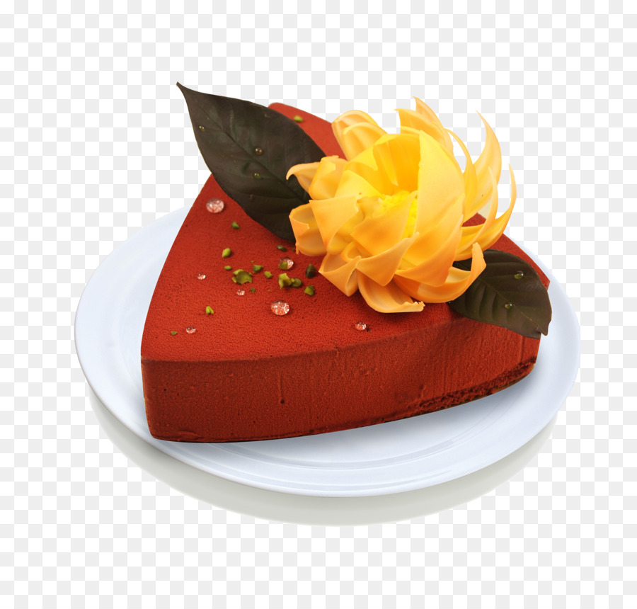 Dessert-Küche Teller Garnieren - rotes Dreieck Kuchen