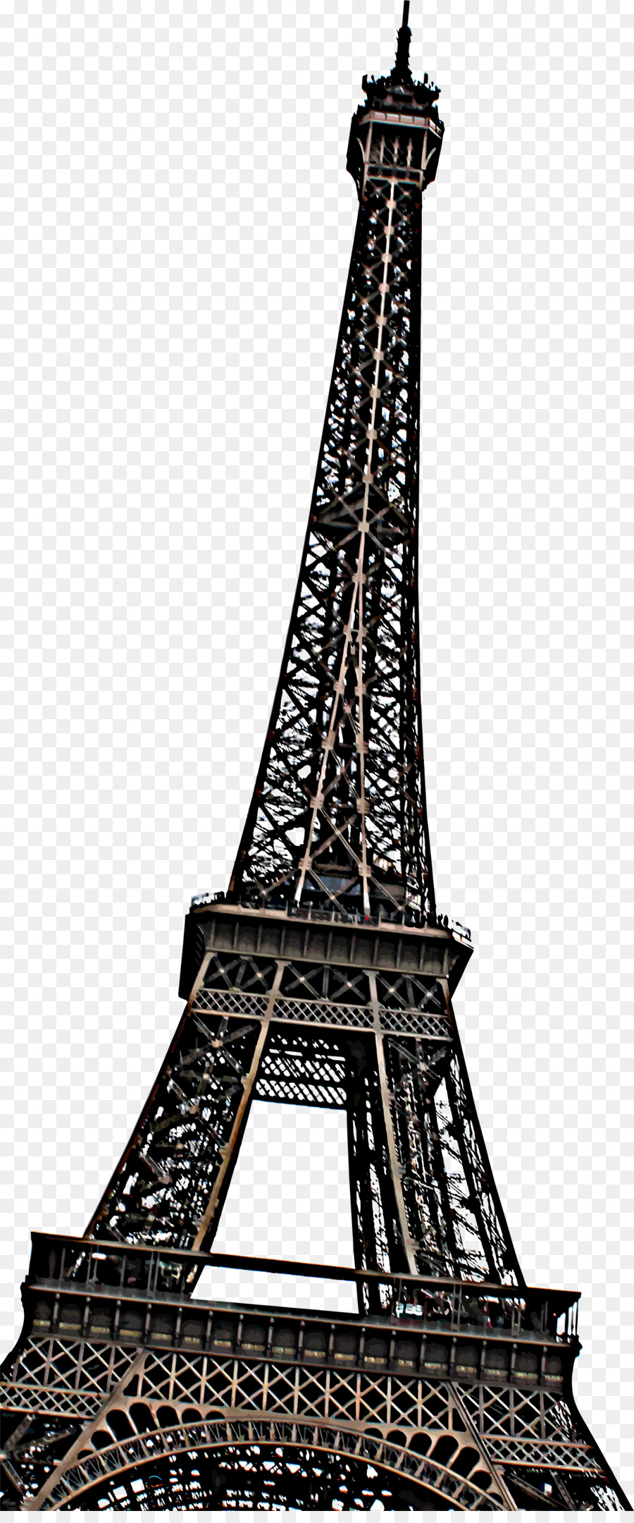 Eiffelturm Schiefe Turm von Pisa-Zeichnung - Hand schwarz lackiert Eisen Turm