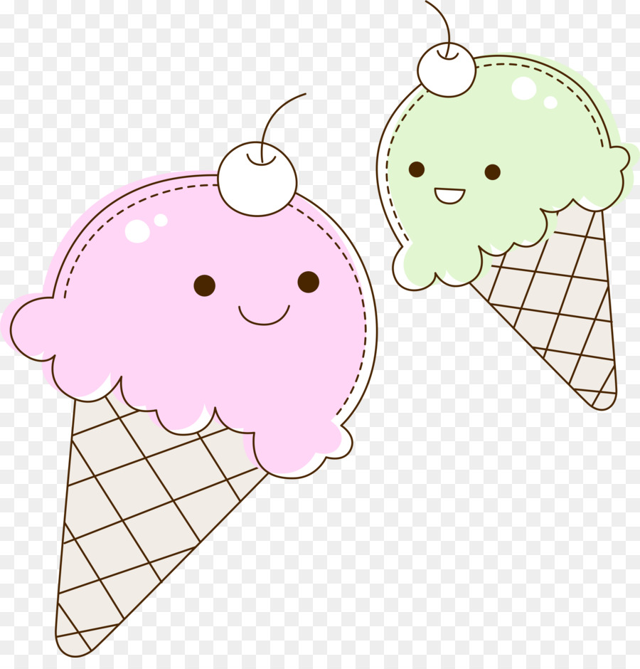 Eistüten Matcha - Cartoon Ice Cream
