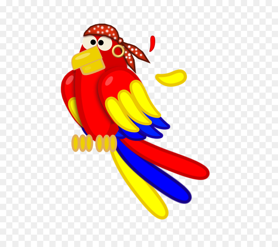 Papagei-Ara-clipart - Cartoon hand colored parrot