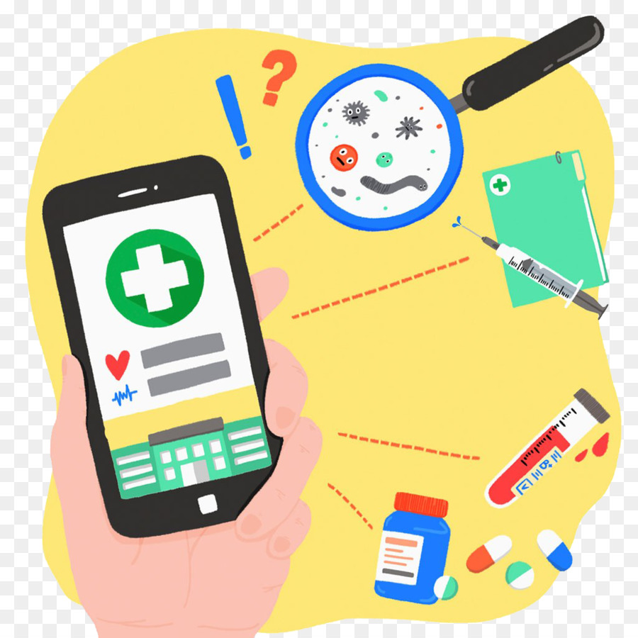 Smartphone Medicina Illustrazione - Virus sul telefono