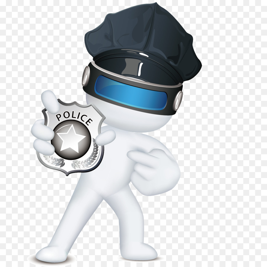 Ufficiale di polizia Royalty-free Distintivo - 3D cattivo Vettoriale Business tema