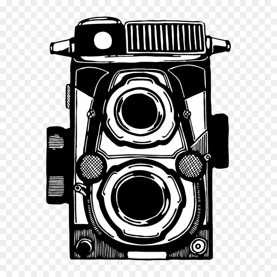 Fotocamera Fotografia - In bianco e nero dipinto a mano vintage immagine della fotocamera