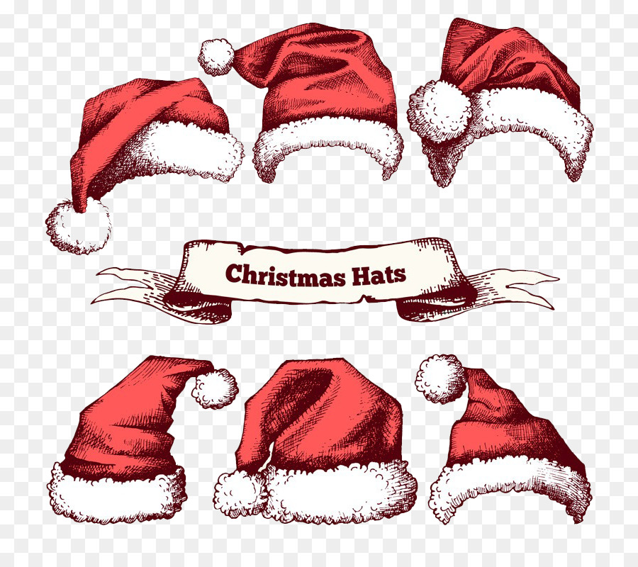 T shirt Hoodie Hut Weihnachten Rundhalsausschnitt - Rote Weihnachts Hüte