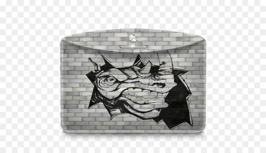 Zeichnung schwarz und weiße Schrift - Ordner Graffiti-Rhino