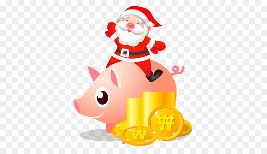 Weihnachten Dekoration Erholung christmas ornament Figur-clipart - Santa sparschwein