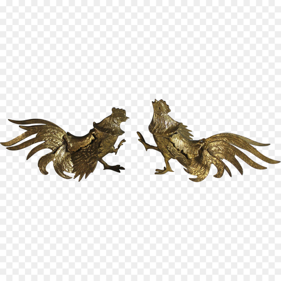 Rooster Hahnenkampf Huhn Messing Bronze - Schwanz