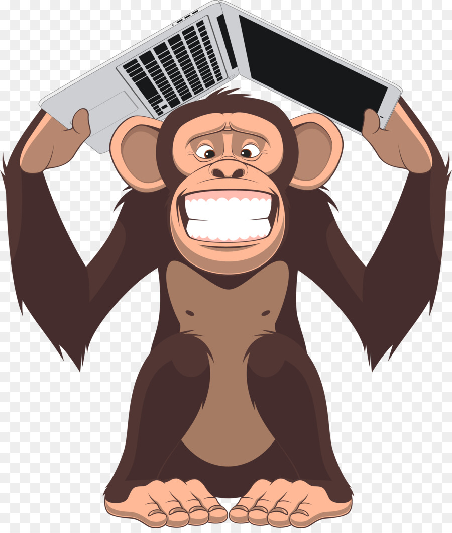 Monkey Cartoon png download - 4011*4684 - Free Transparent Laptop png  Download. - CleanPNG / KissPNG