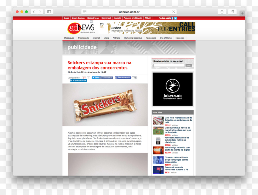 Marca Behance pagina Web - snickers