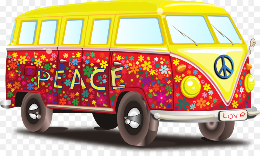 Peace Love Hippie-clipart - Volkswagen
