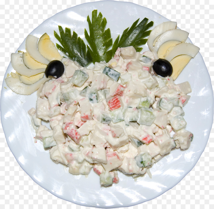 Olivier-Salat Caesar Salat Gekleidet Hering Gericht - Salat