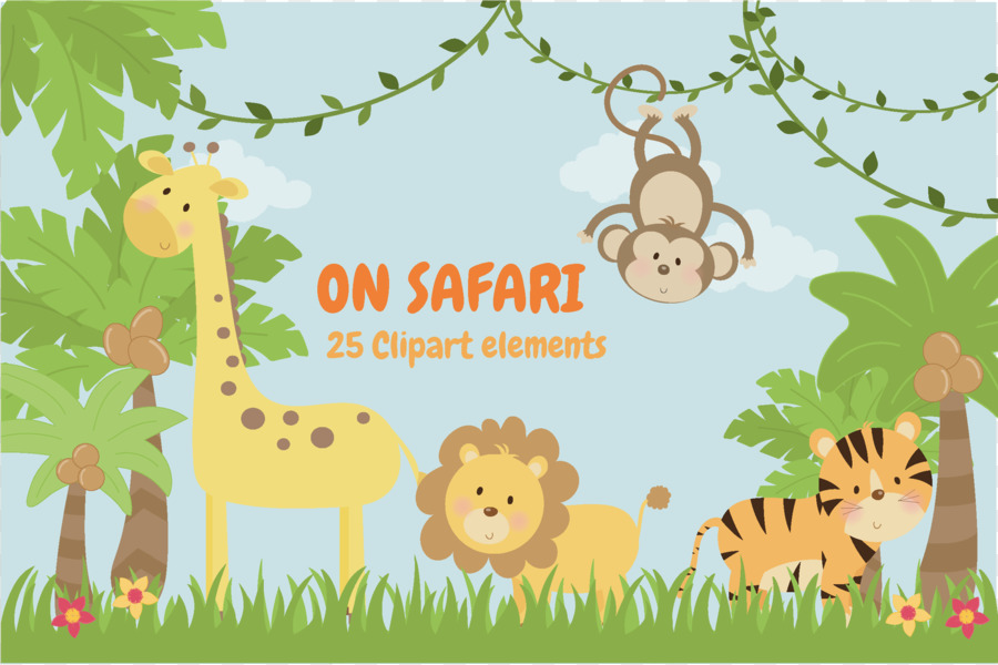 Baby Dschungel Tiere Safari-Muster-clipart - Safari