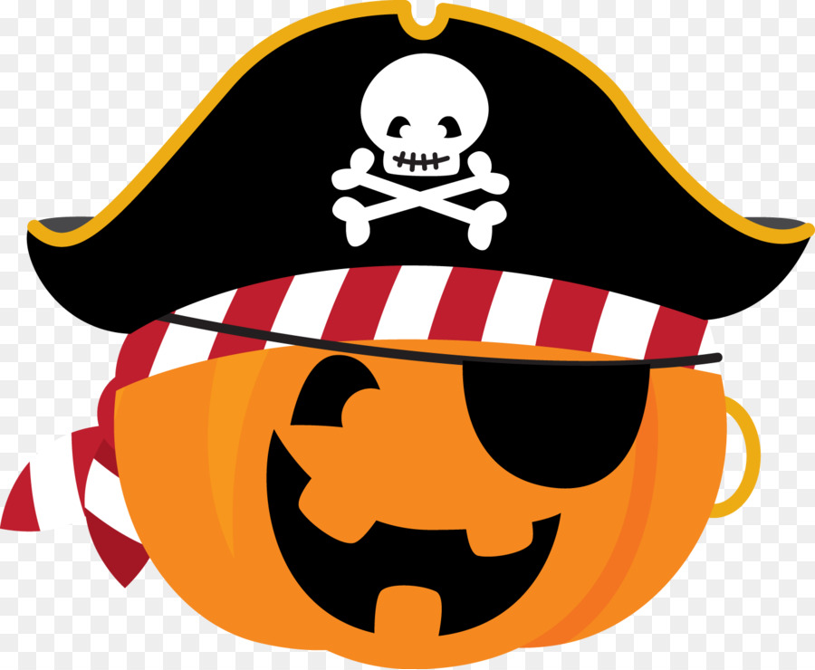 Halloween Jack-O'-Laterne Kürbis Clip Art - Piraten