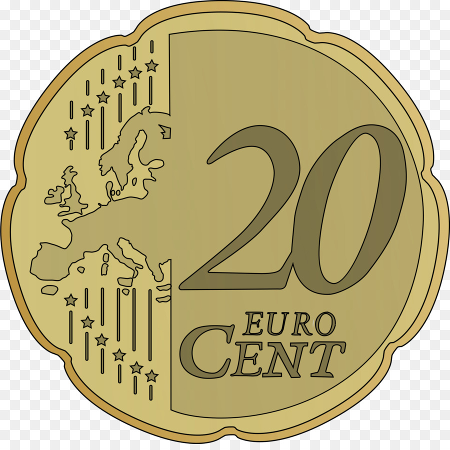 1 centesimo di euro, moneta da 50 centesimi di euro, moneta da 20 centesimi di euro, moneta Clip art - Euro