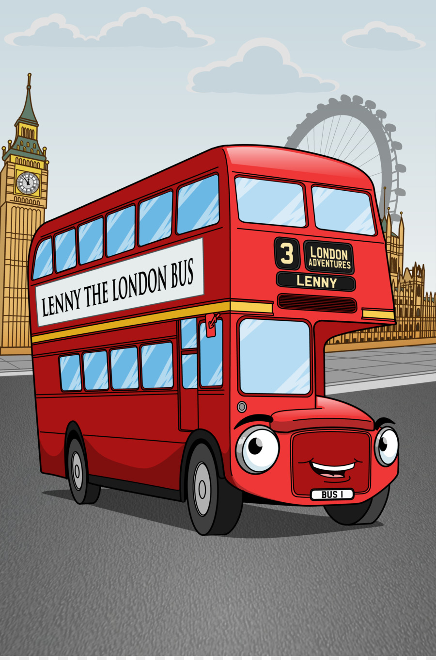 London Buses London Busse Bett Zeigen, Cartoon - Bus