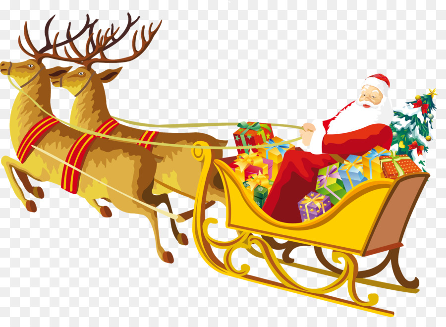 Rudolph Babbo Natale Renne Cartolina di Natale - santa slitta