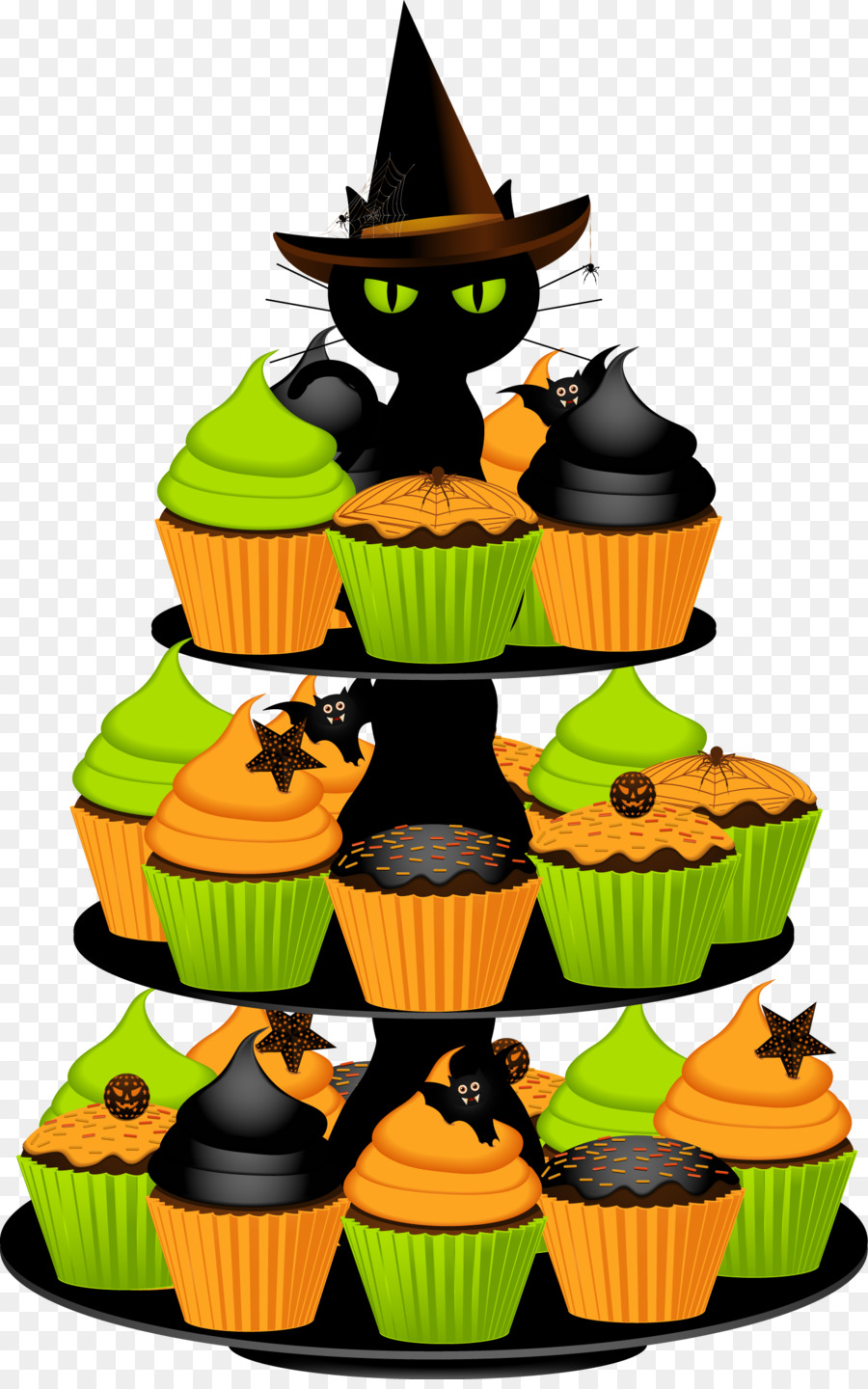 Cupcake Candy Corn Halloween Clip Art - Geburtstagskuchen