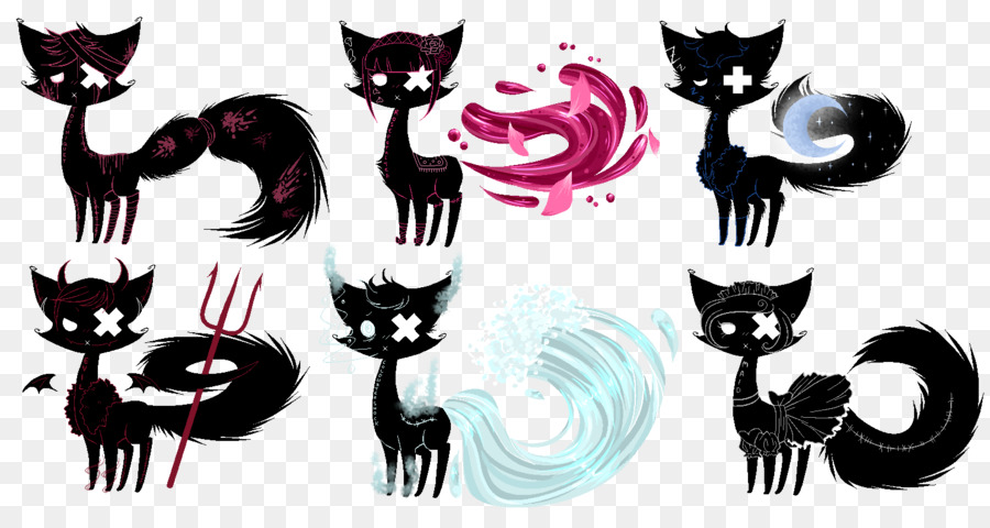 Norwegische Wald Katze Kitty Pryde Kätzchen Zeichnung Schwarze Katze - Schatten