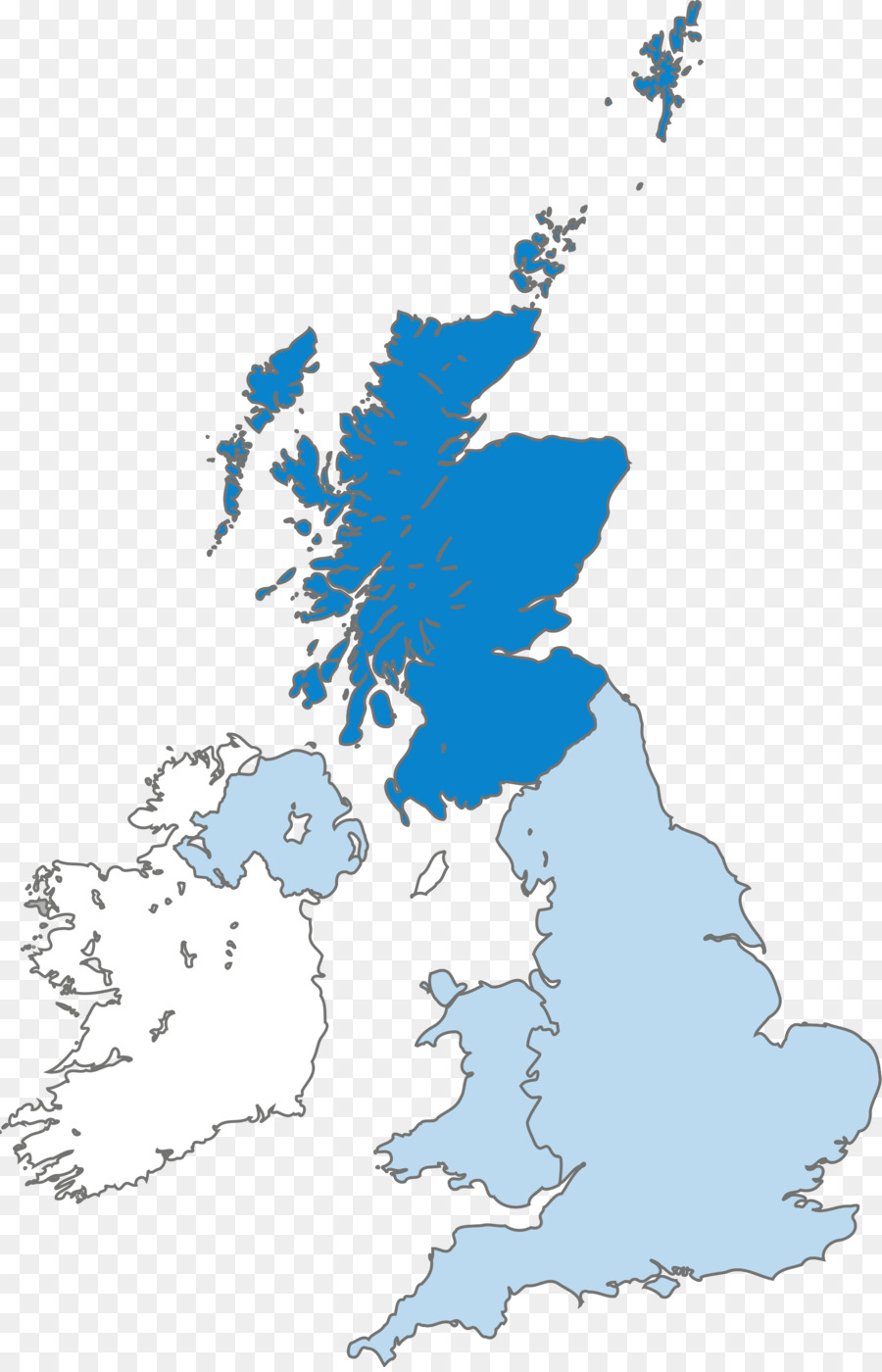 Schottland, England, Nordirland Leere Karte - England