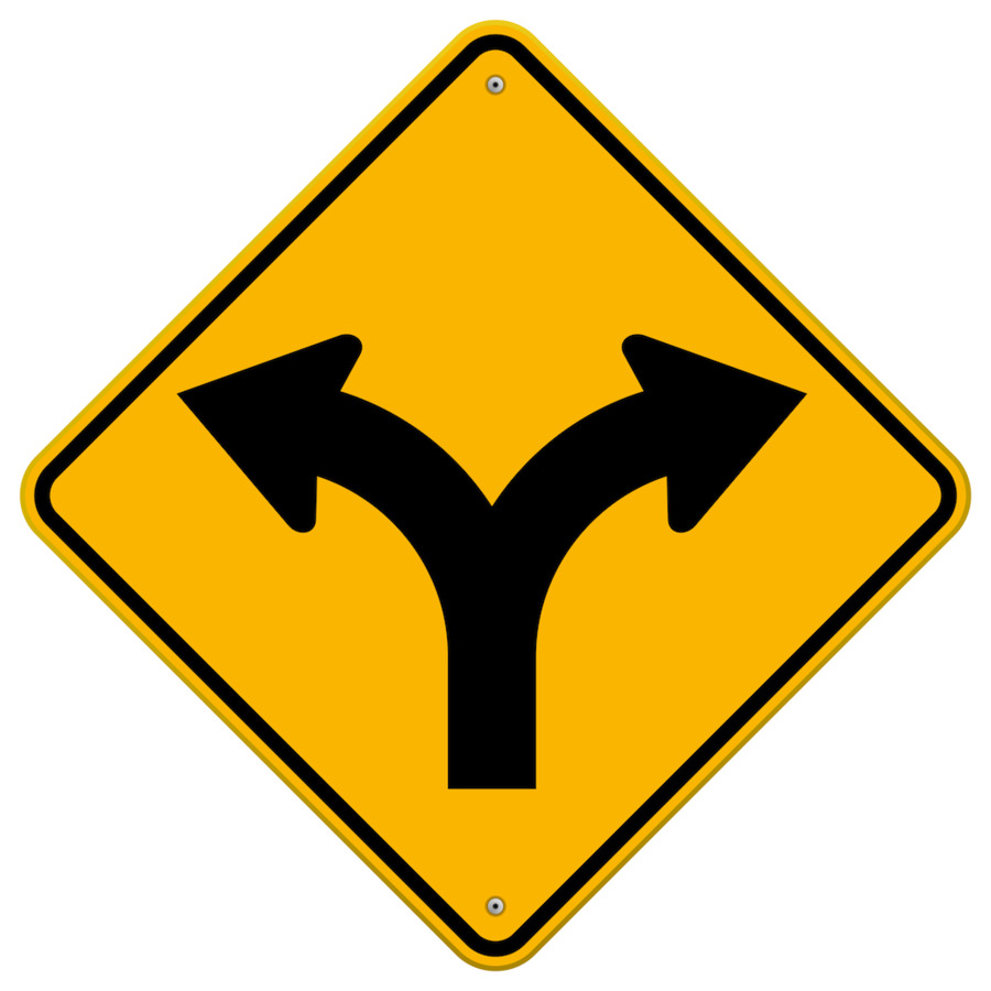 Verkehrszeichen Road Gabel Royalty-free - Straßenschild