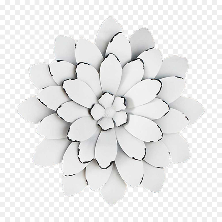 Wandtattoo Metall Blume Floral design - weiße Blume