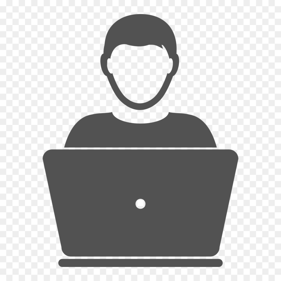 Laptop-Computer-Icons Der Benutzer-System-Administrator, Programmierer - der Fall ist abgeschlossen