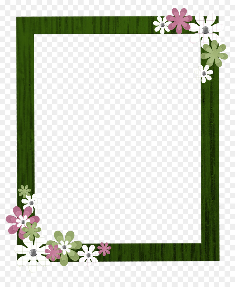 Green Flowers Border Design