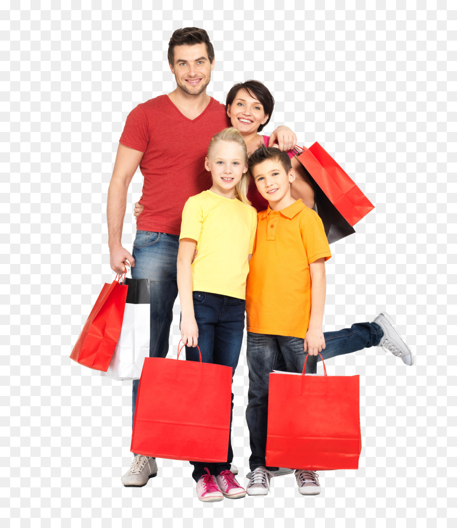 Shopping Taschen & Trolleys Familie Stock Fotografie - Einkaufen