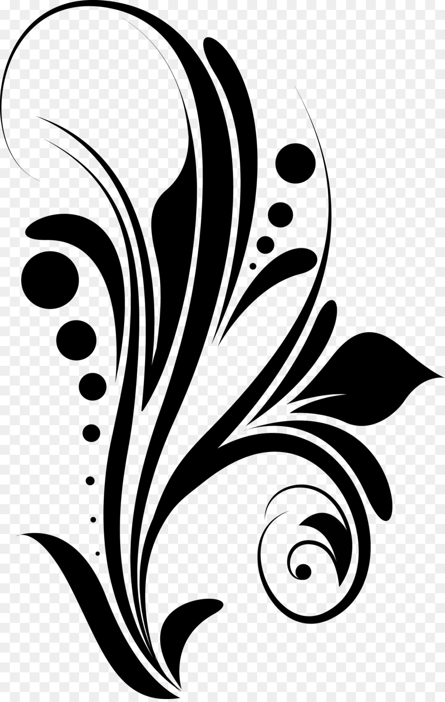 Floral Design Background Vector Black And White