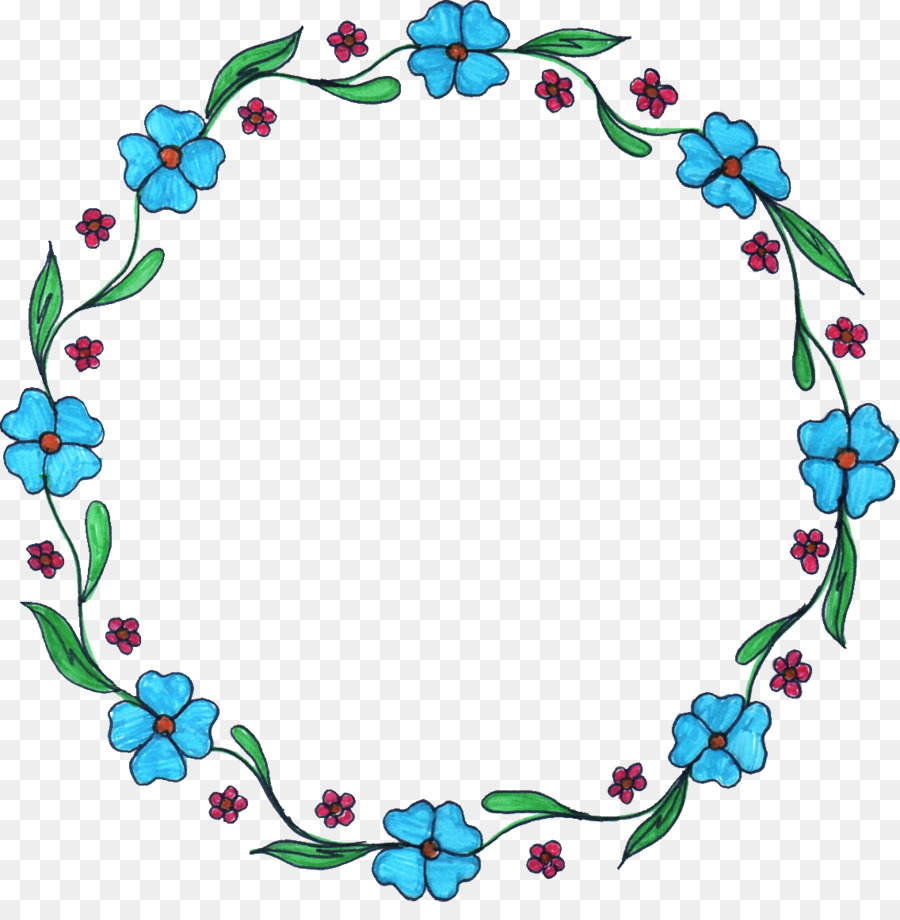 Flower Clip Art - Kreis Rahmen