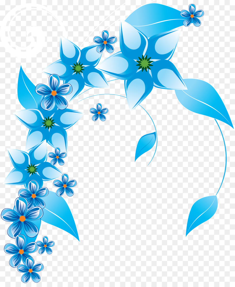 Hoa màu Xanh Clip nghệ thuật - hoa véc tơ