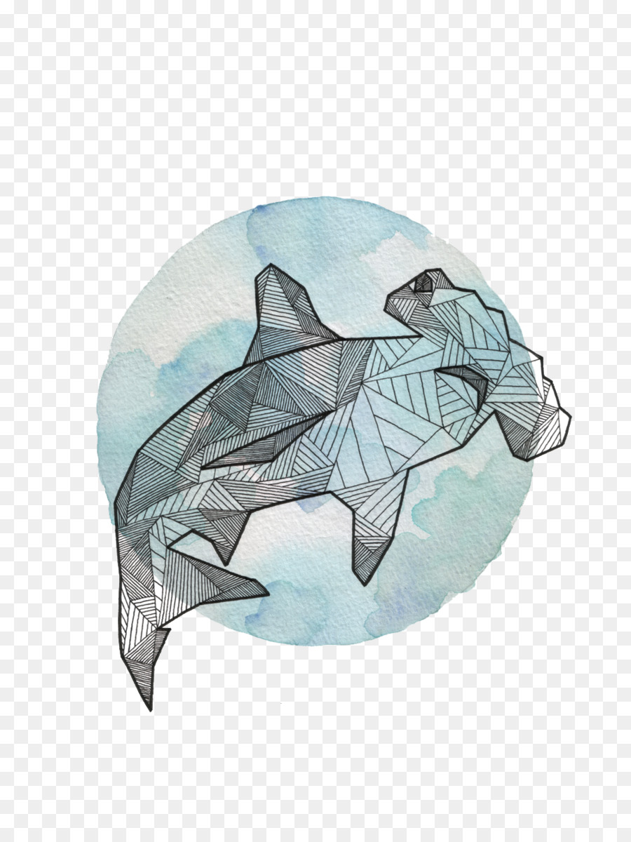 Hammerhai Tier Zeichnen-Geometrie - Dreamcatcher