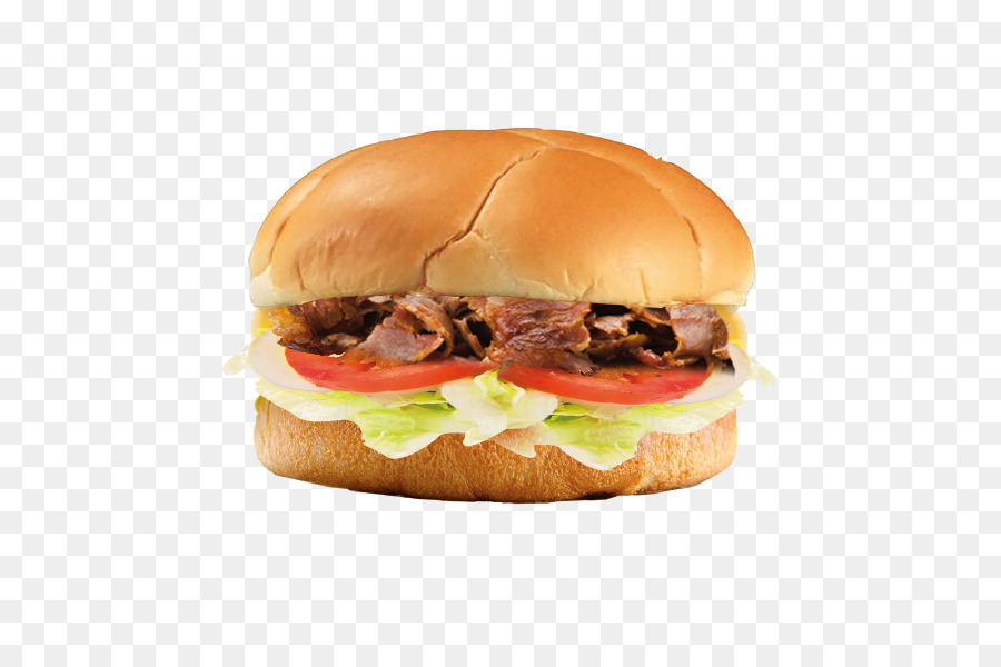 Hamburger Cheeseburger Fastfood-Kebab mit Pommes Frites - Kebab