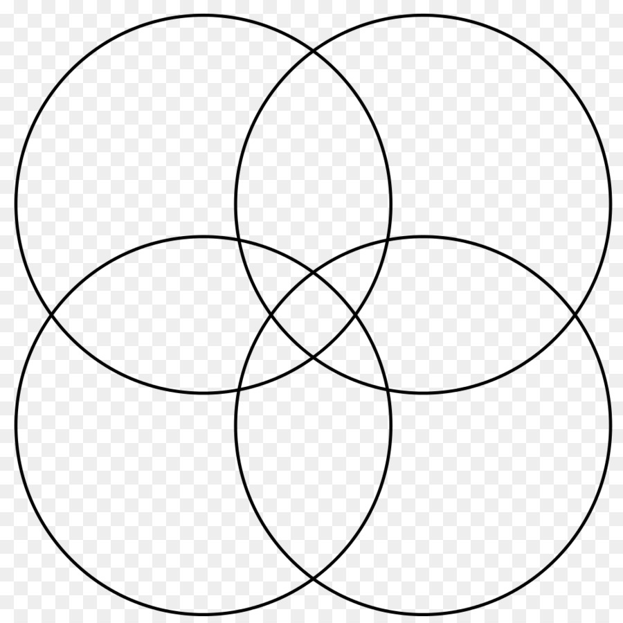 Überlappende Kreise grid Clip-art - Kreis Blume