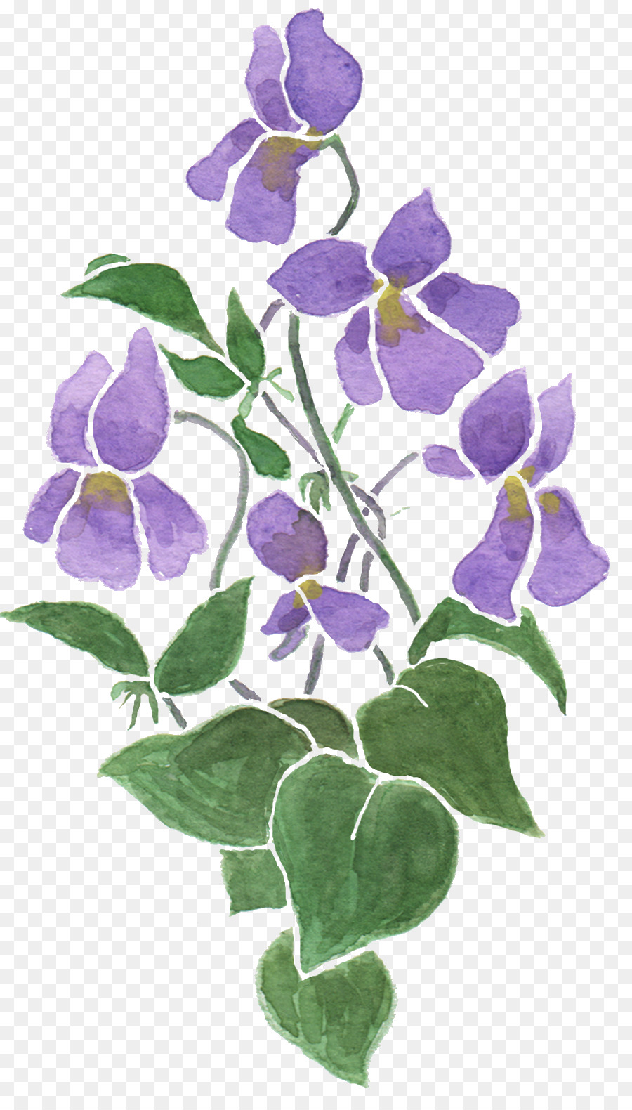 Khăn ăn Ngọt Hoa violet Vẽ - màu tím