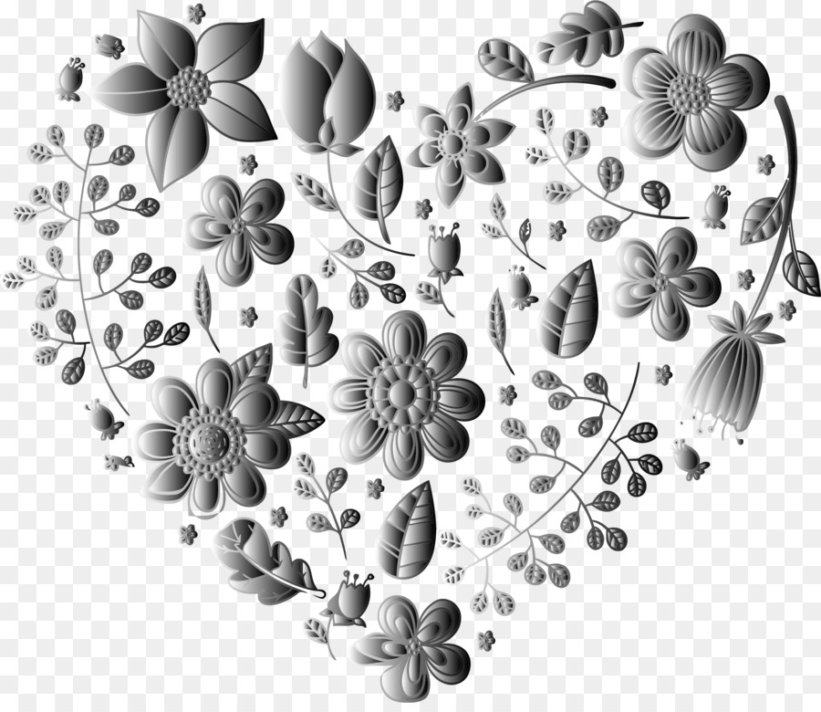 Blume Graustufen-Desktop-hintergrund Schwarz und weiß - floralen Hintergrund