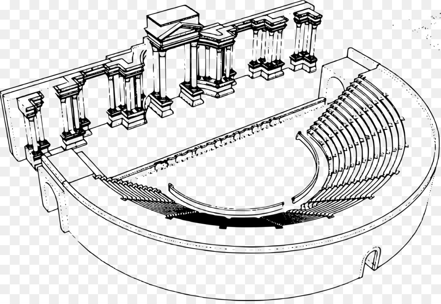 Roman Theatre Line Art